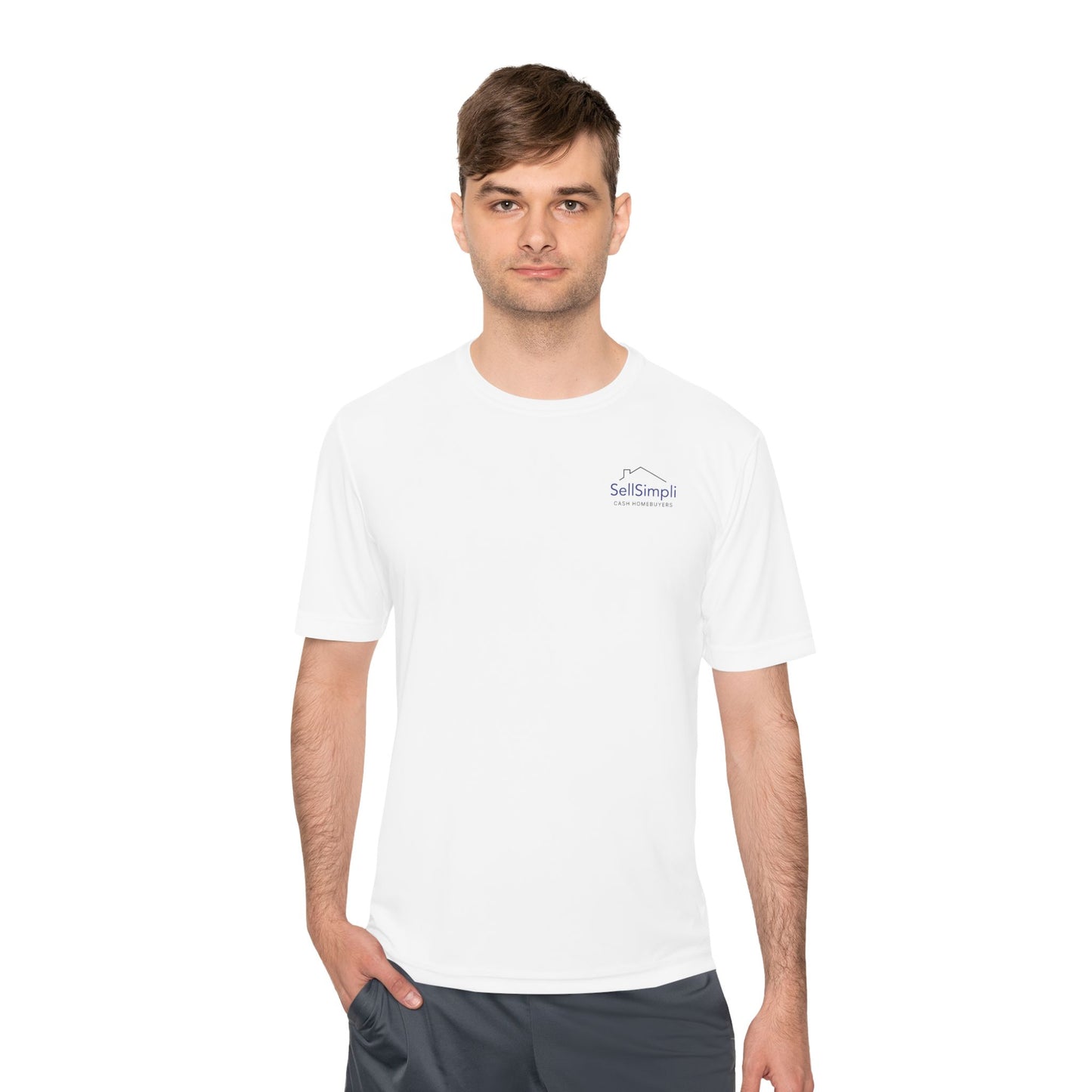 Sell Simpli White Logo Unisex Moisture Wicking Tee
