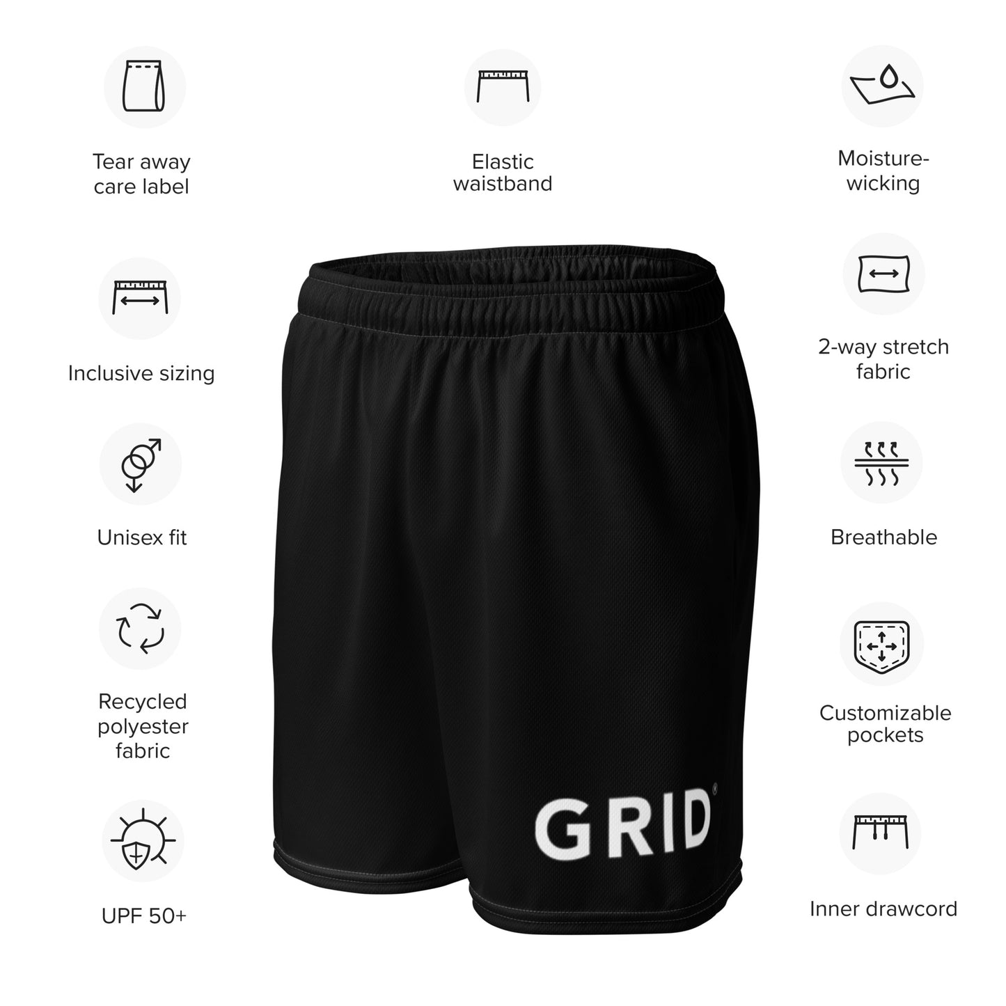 Unisex Mesh GRID Ports Shorts