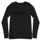 Unisex Long Sleeve Black on Black GRID