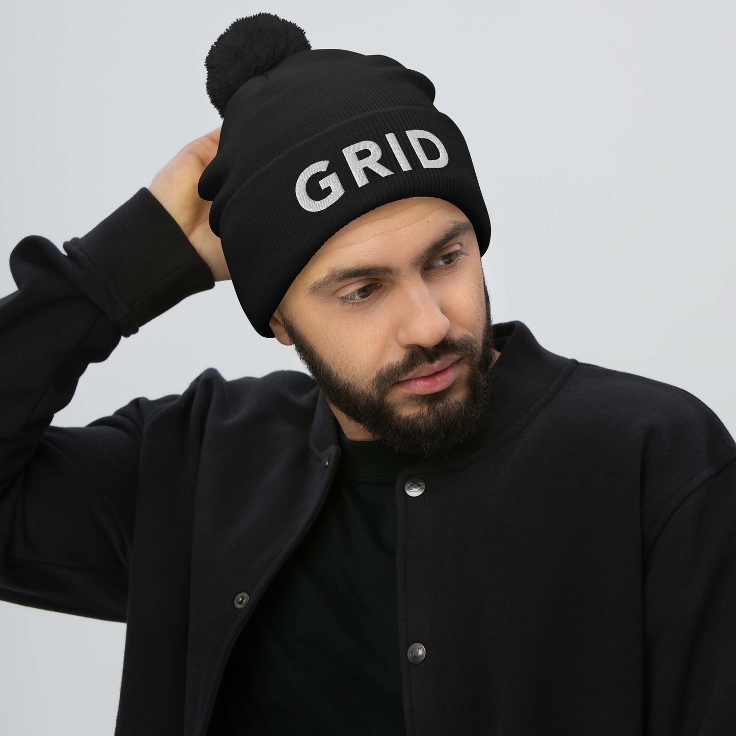 GRID Pom-Pom Beanie