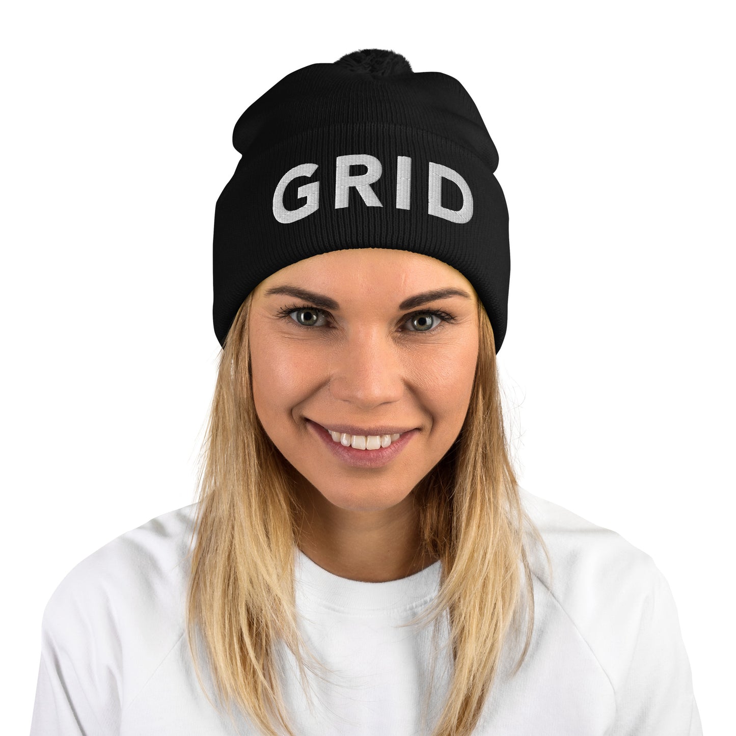 GRID Pom-Pom Beanie